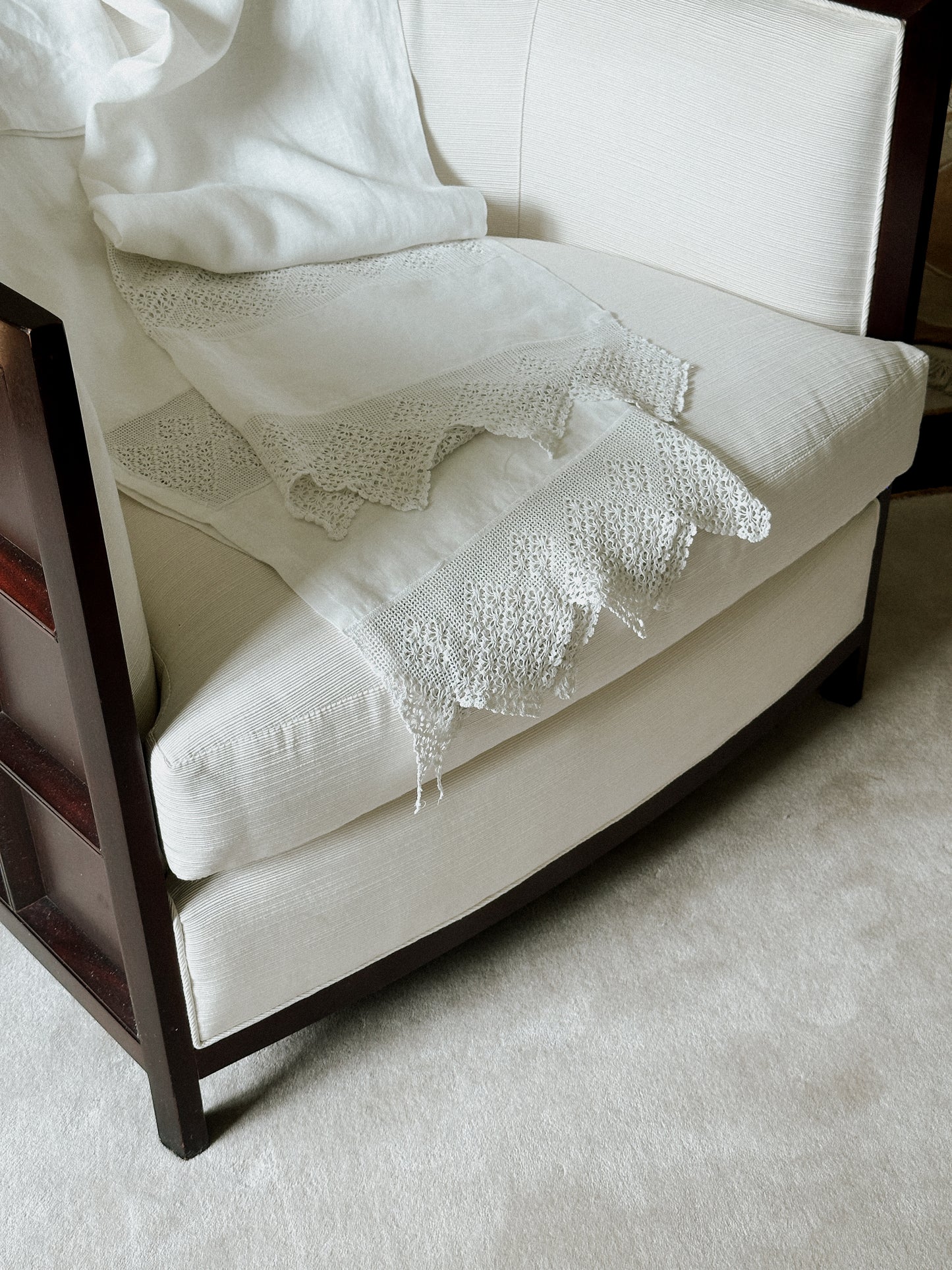 Portuguese Linen & Lace Curtain Panels