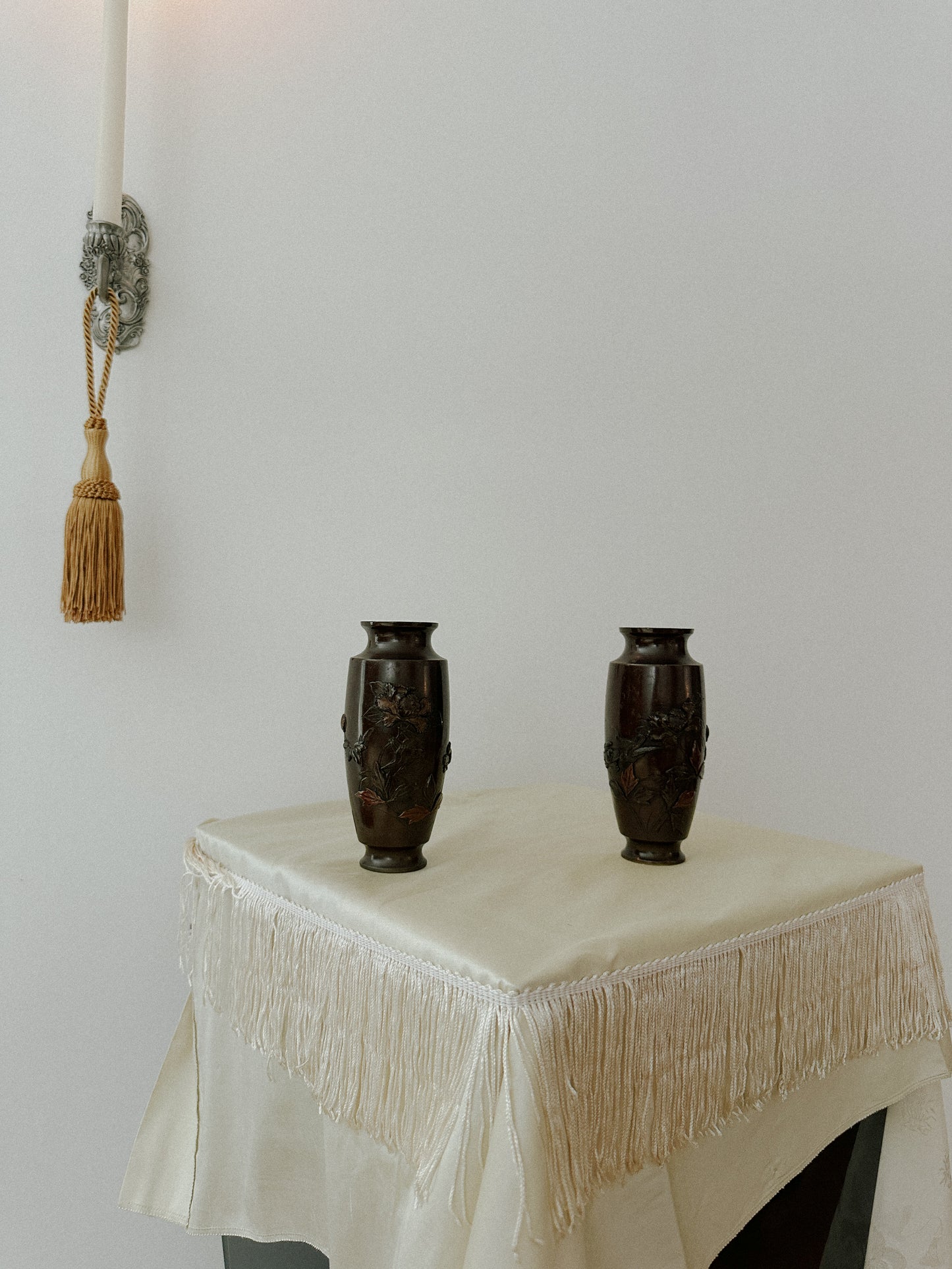 Cast Bronze Japanese Vessels, Pair