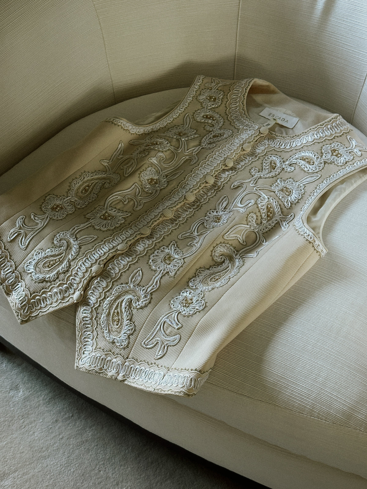 Escada Embroidered Wool Vest