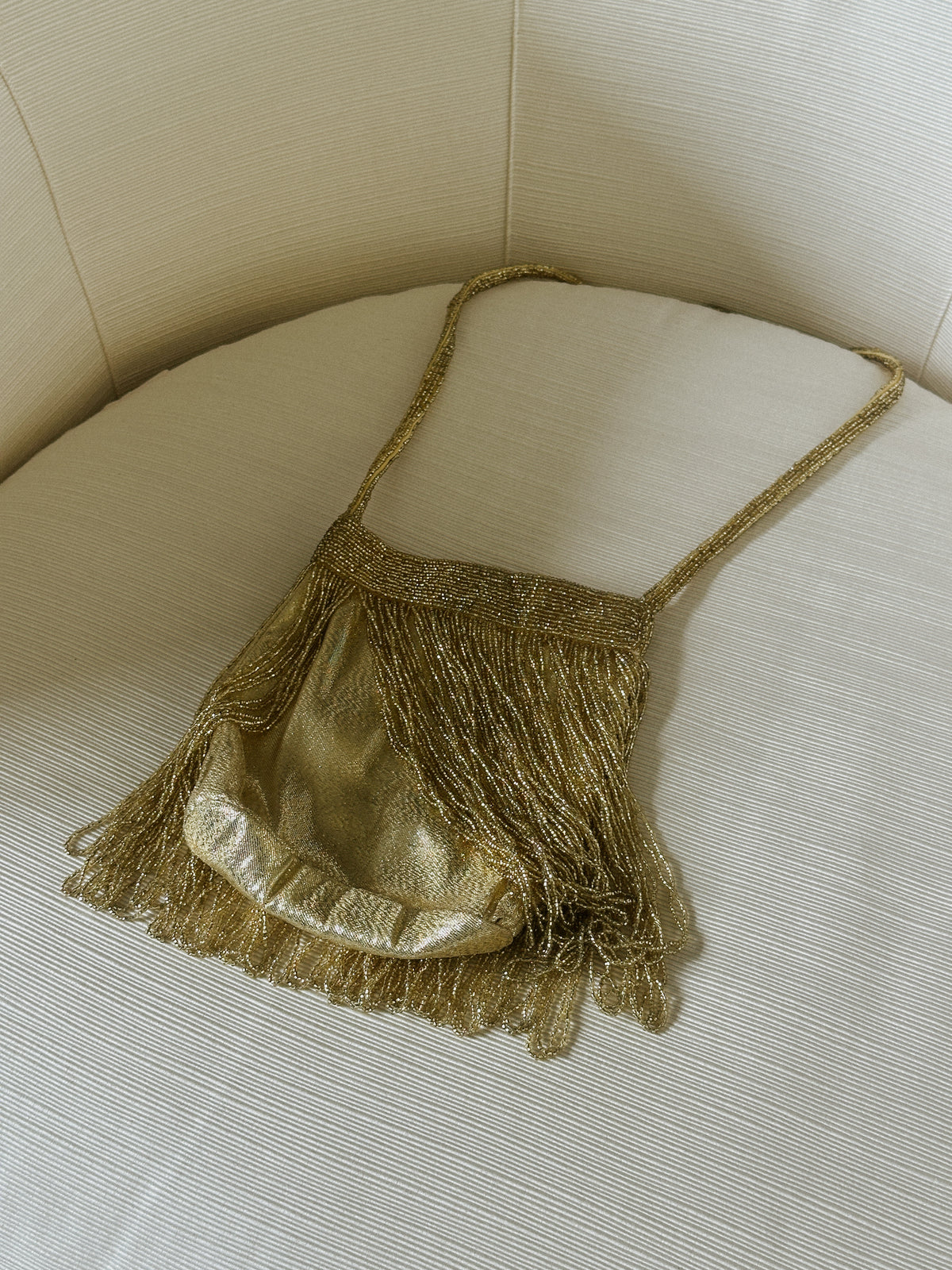 Gold Beaded Fringe Bag