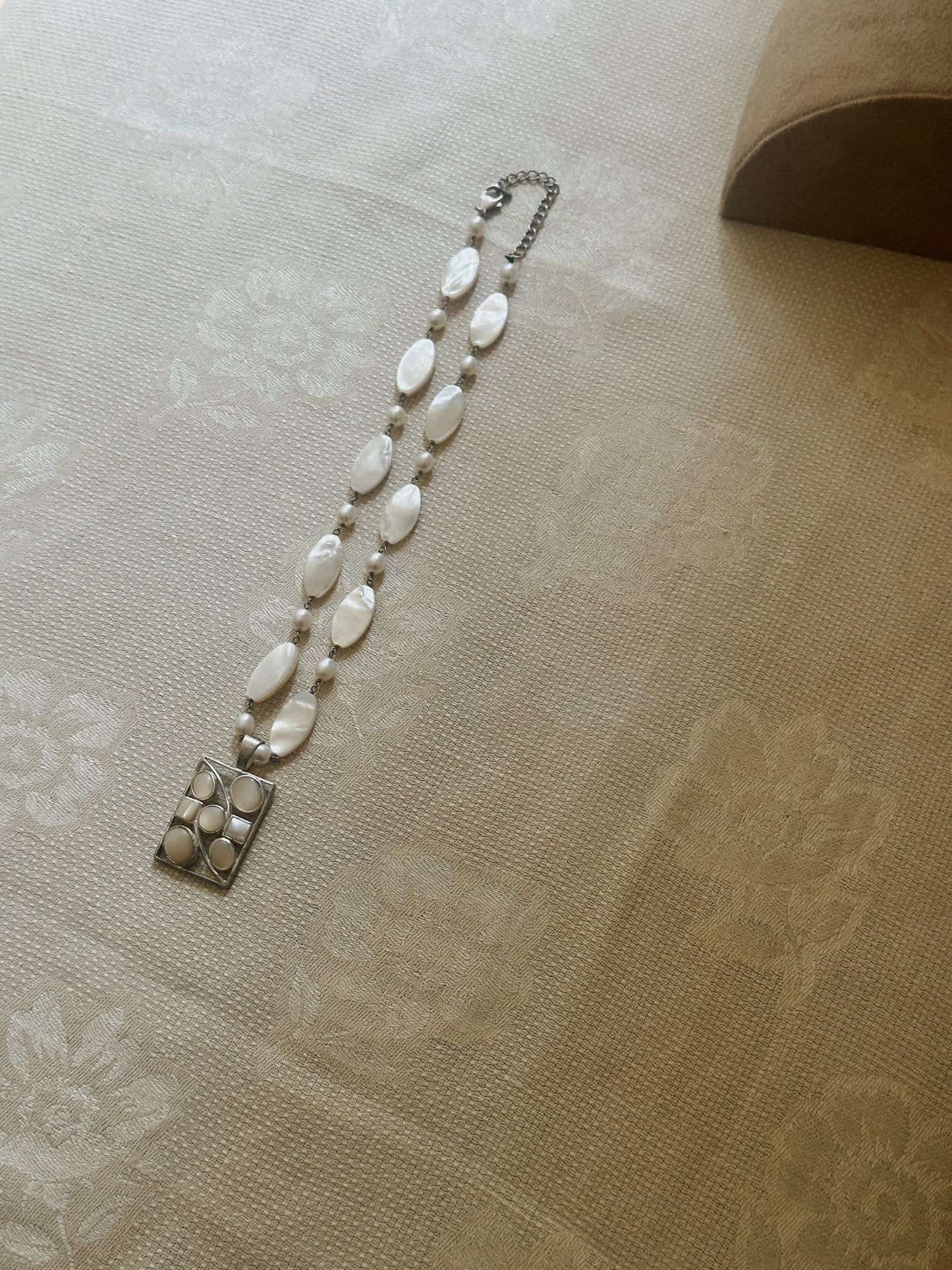 Sterling/Mother of Pearl Pendant Necklace