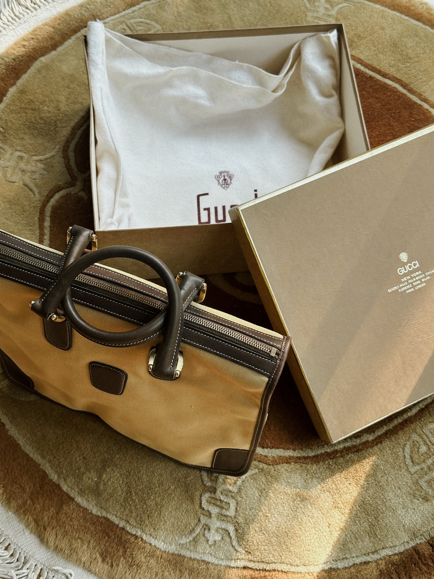 Gucci Canvas & Leather Tote Bag