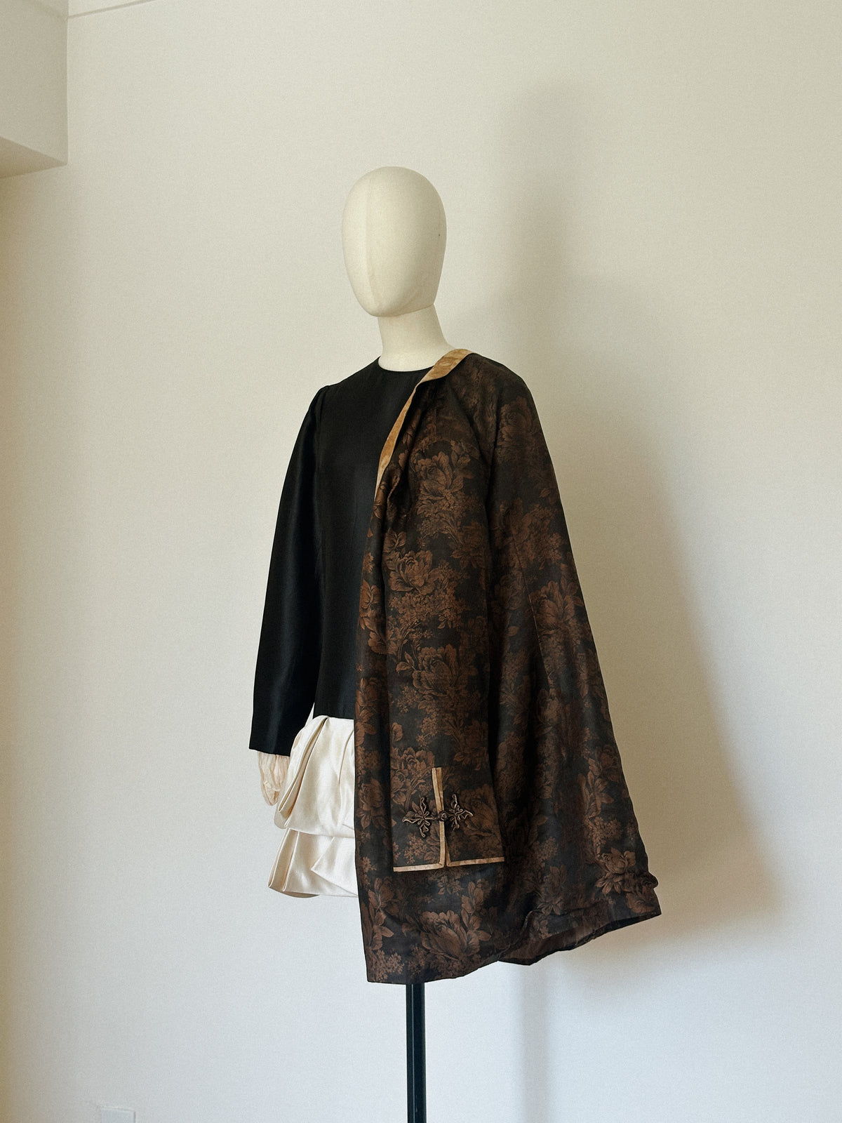 Black & Ivory Silk Mini Dress