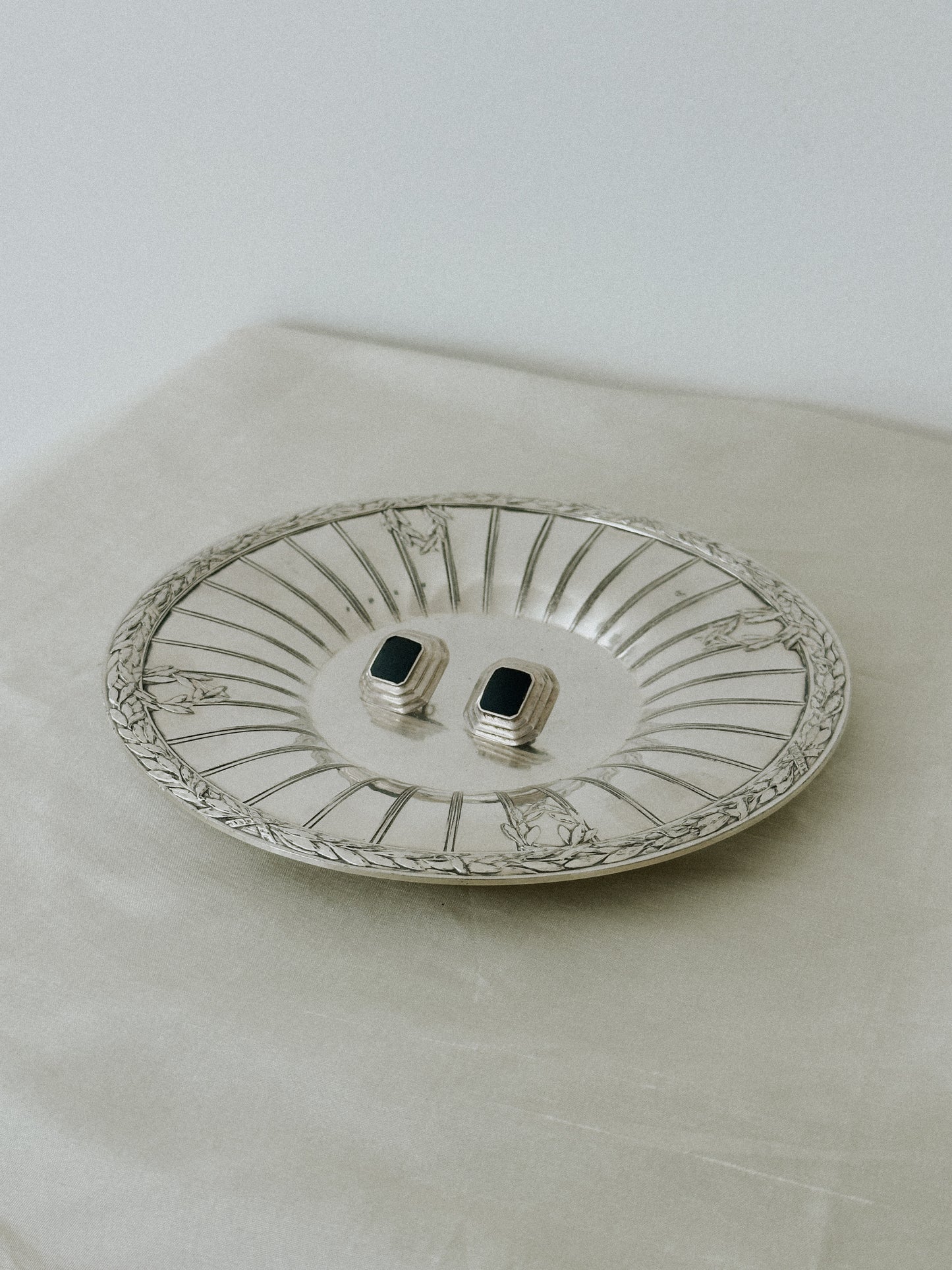 Sterling and Onyx Deco Earrings
