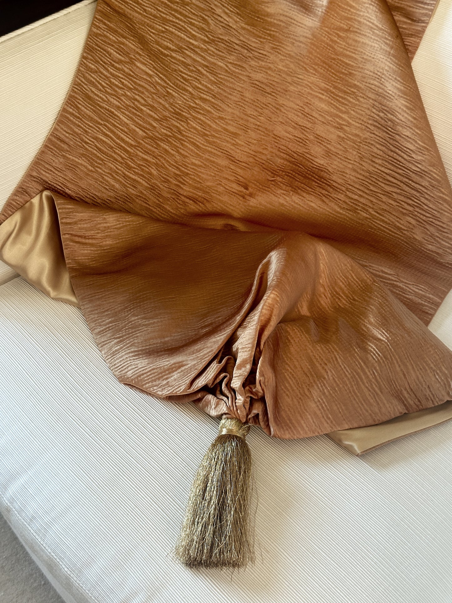Tasseled Satin Evening Shawl 