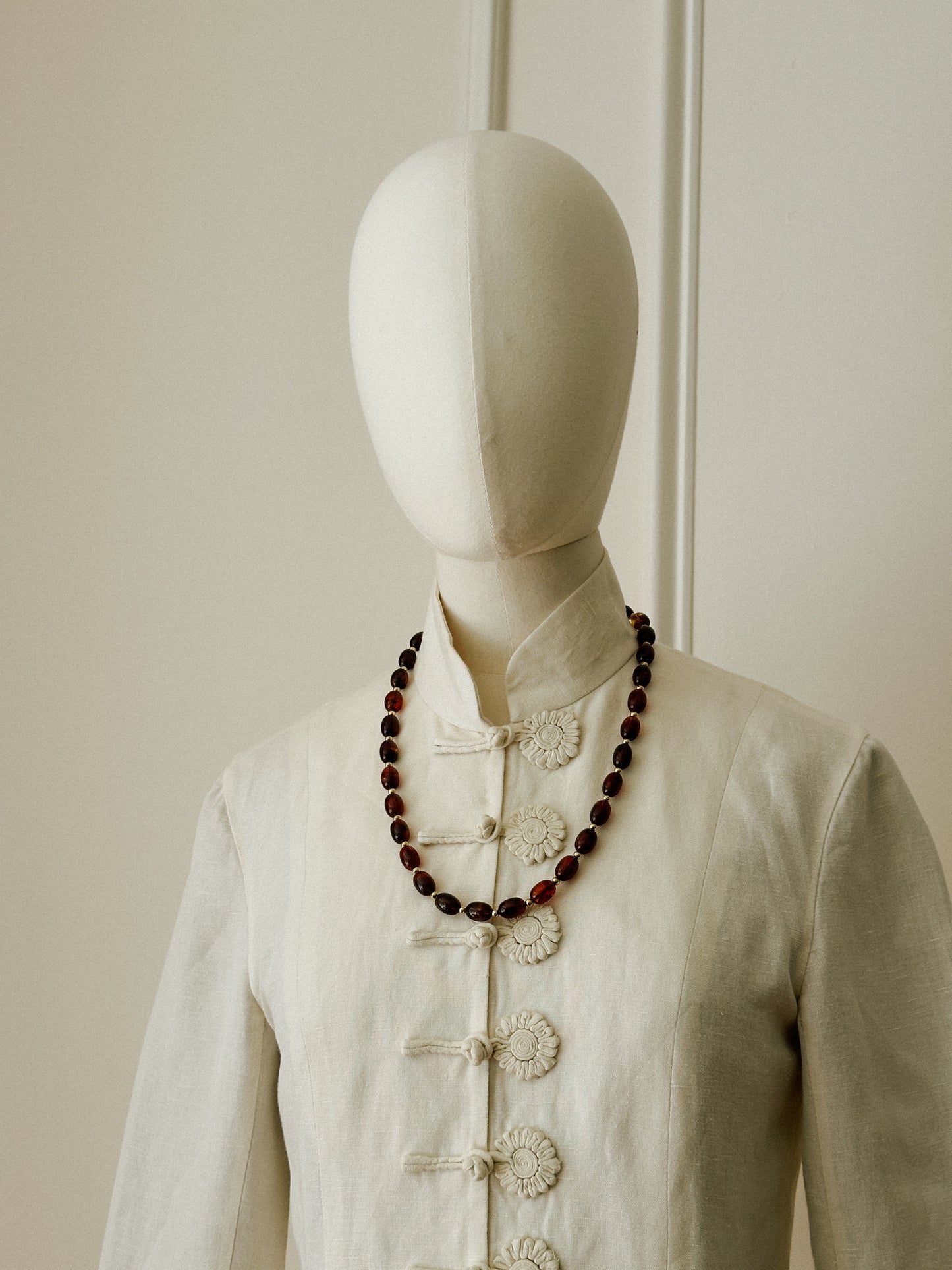 Tortoiseshell Lucite Bead Necklace 