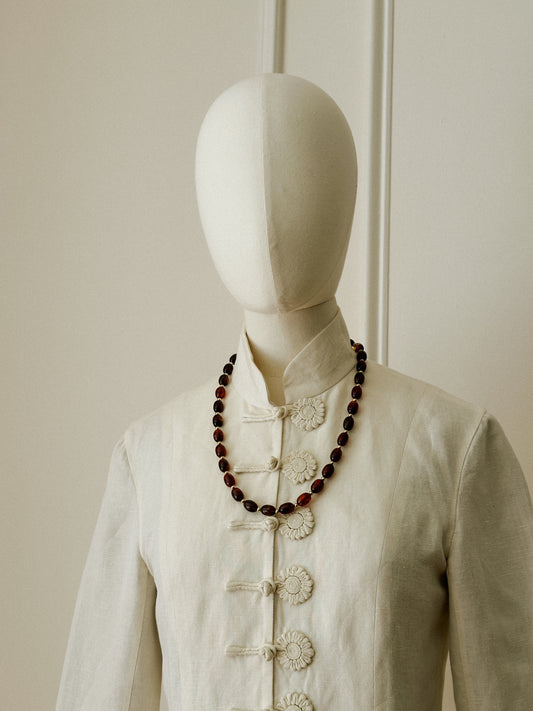 Tortoiseshell Lucite Bead Necklace 