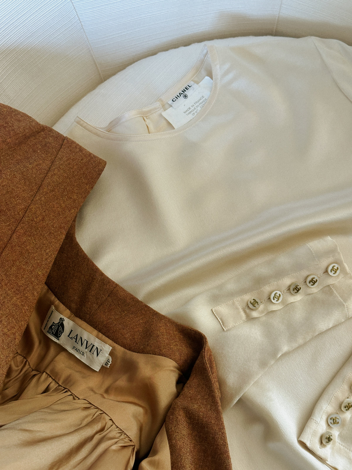 1990s Chanel Ivory Silk Blouse