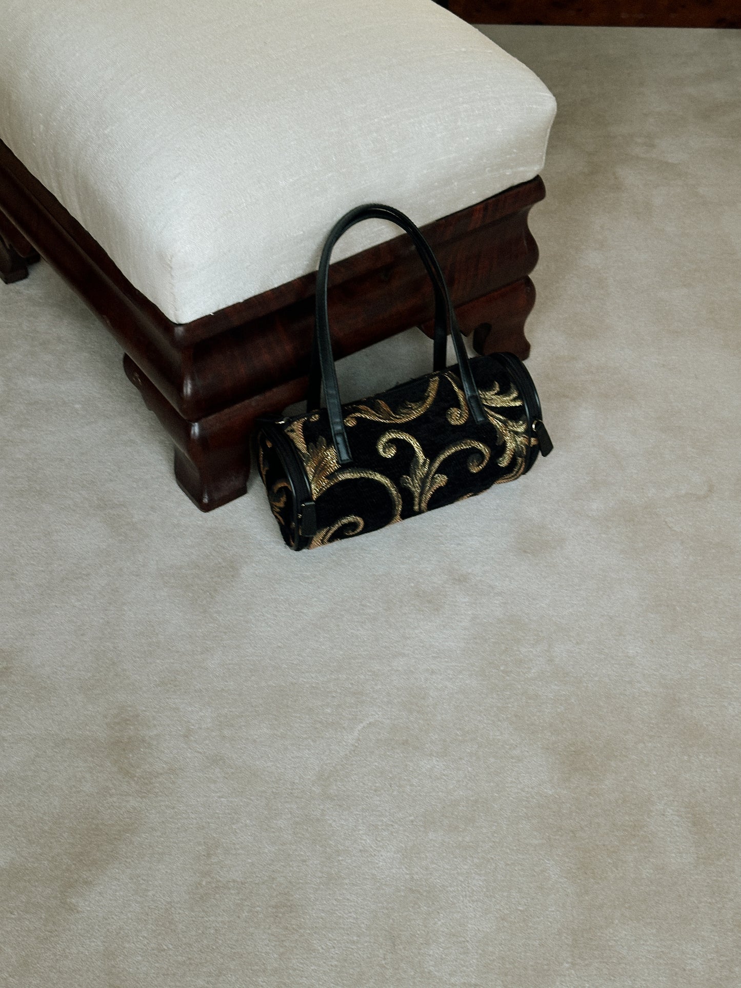 Black & Gold Embroidered Bag