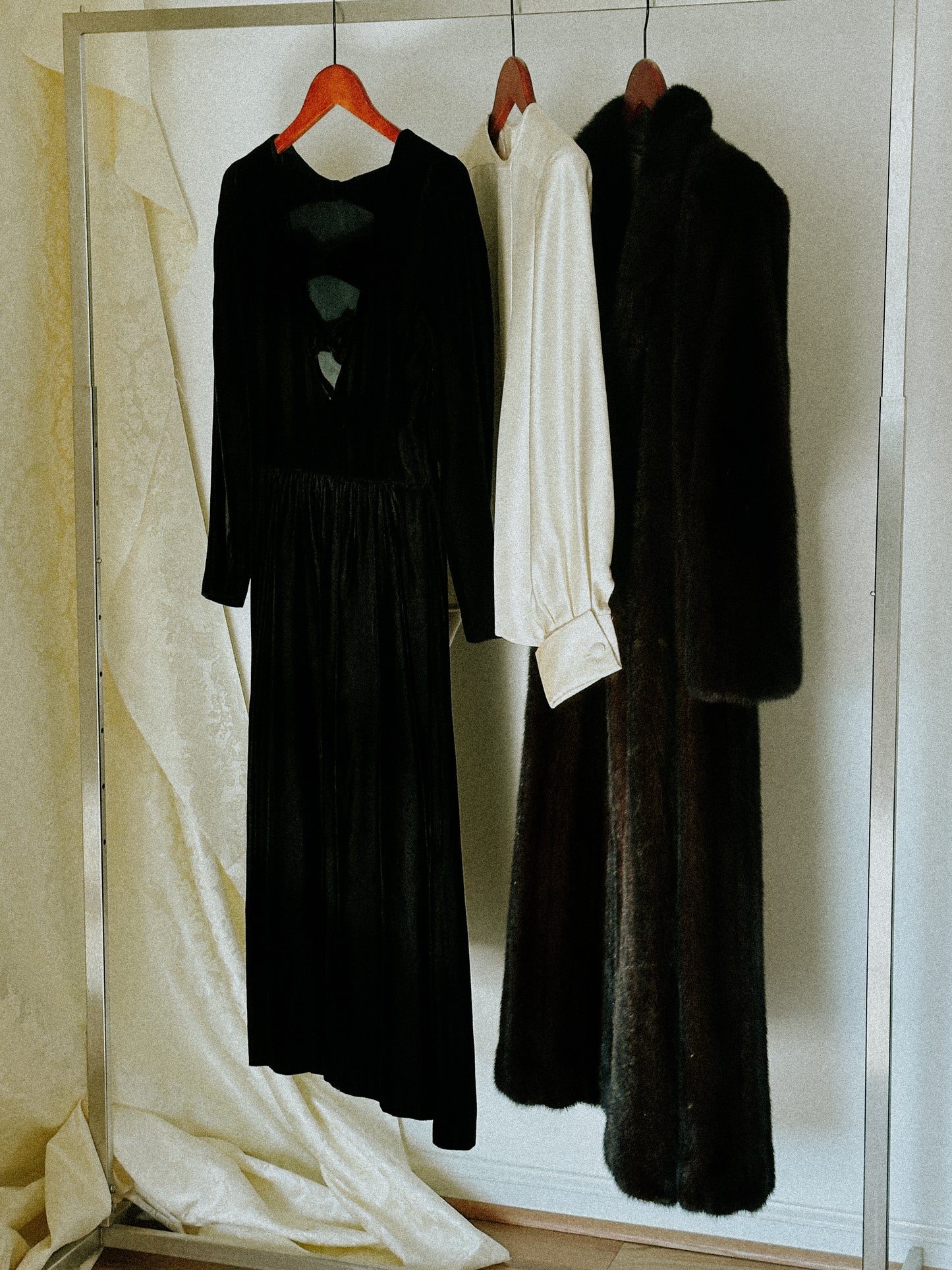 Black Velvet Dress with Accented Back