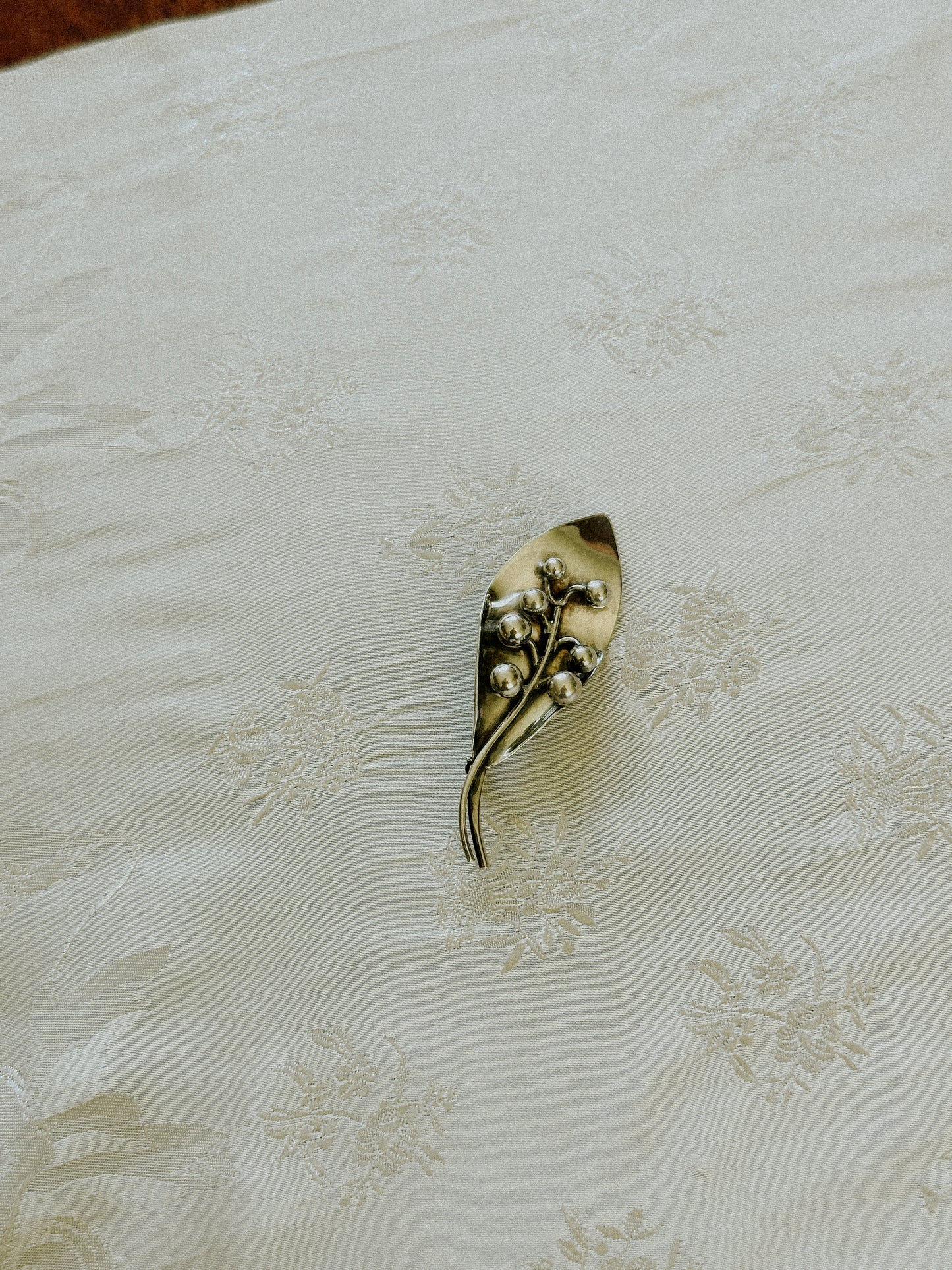 Sterling Lily of the Valley Brooch