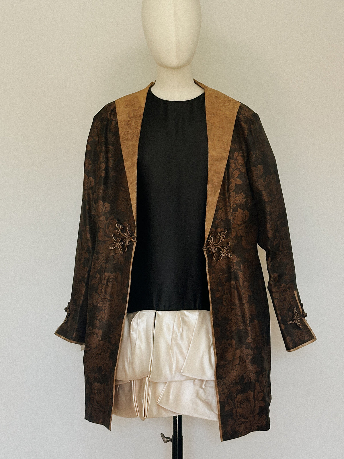 Black & Ivory Silk Mini Dress