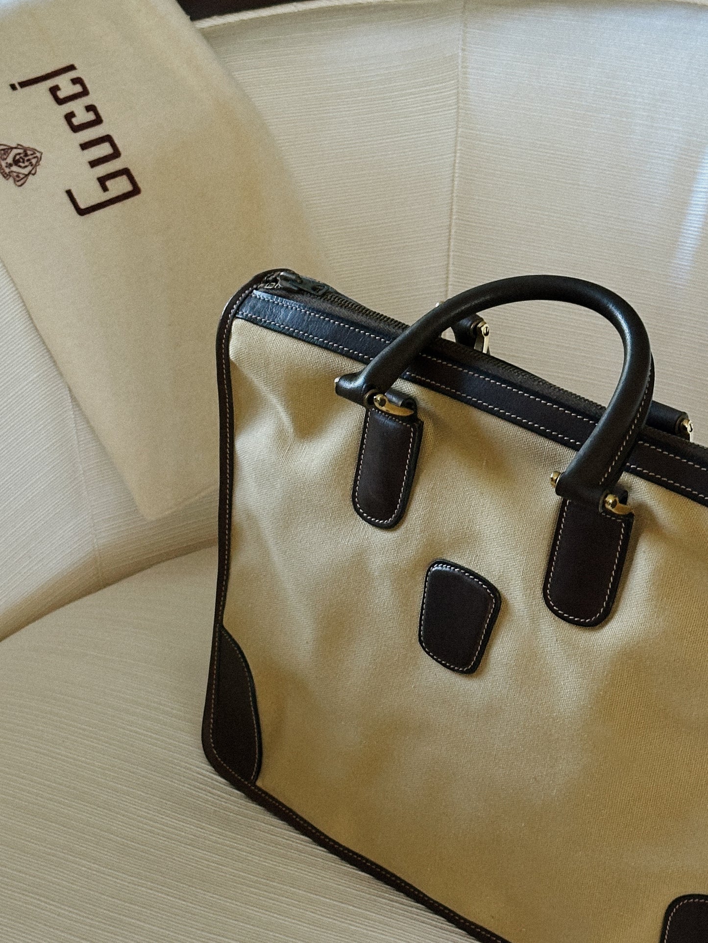 Gucci Canvas & Leather Tote Bag