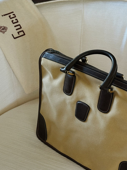 Gucci Canvas & Leather Tote Bag