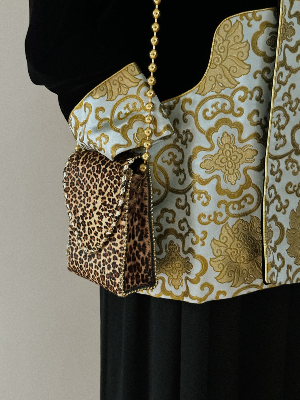 Black Velvet & Silk Brocade Jacket