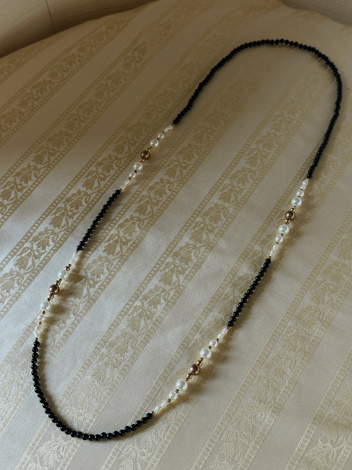 Black Onyx & Freshwater Pearl Necklace