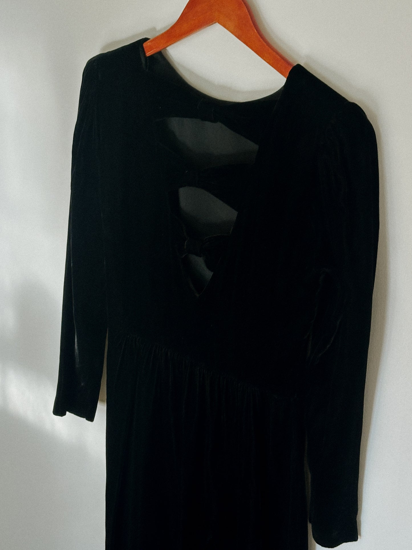 Black Velvet Dress with Accented Back
