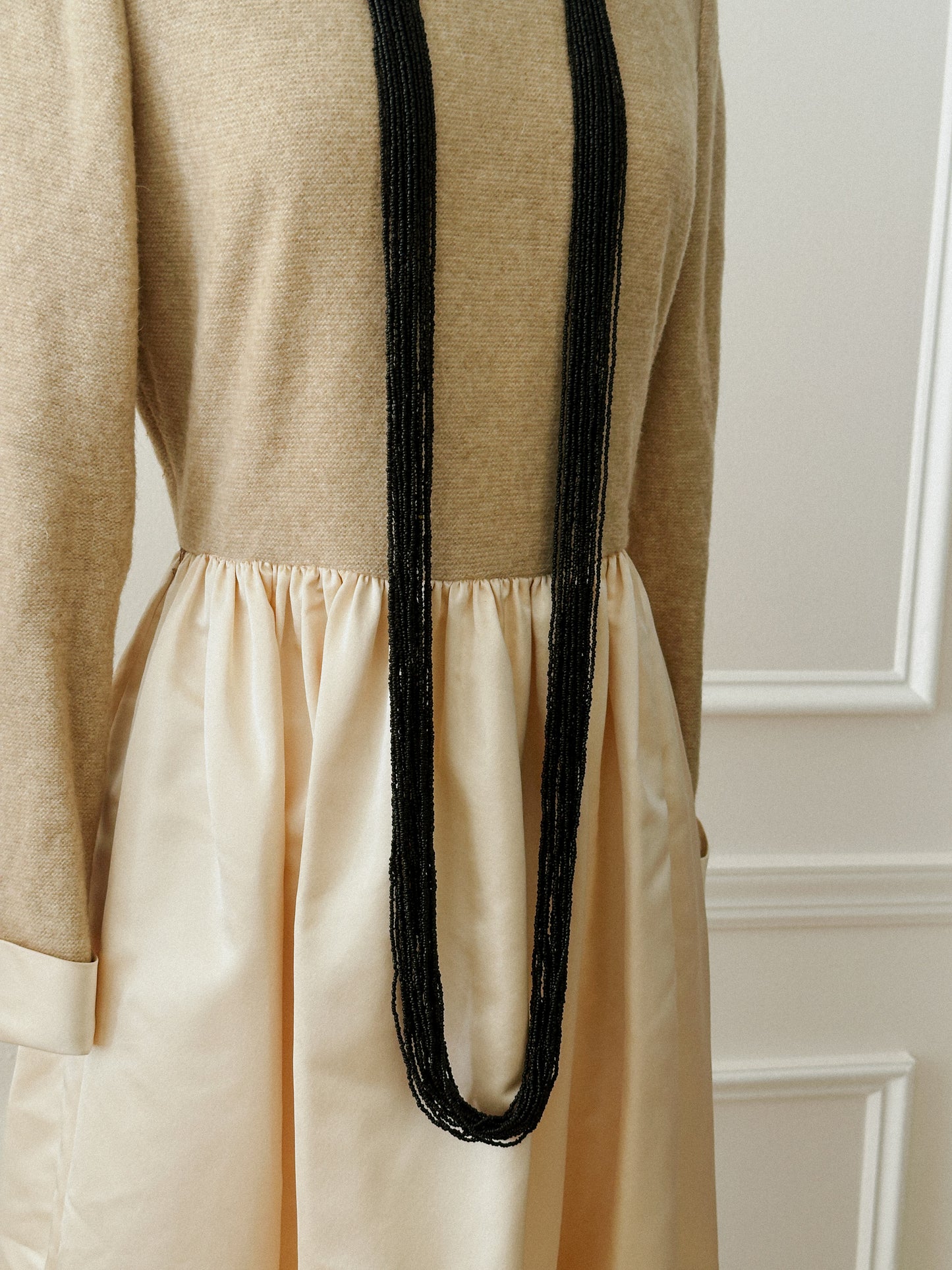 1930s Black Glass Bead Necklace