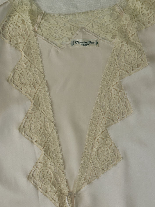 Christian Dior Satin and Lace House Robe 