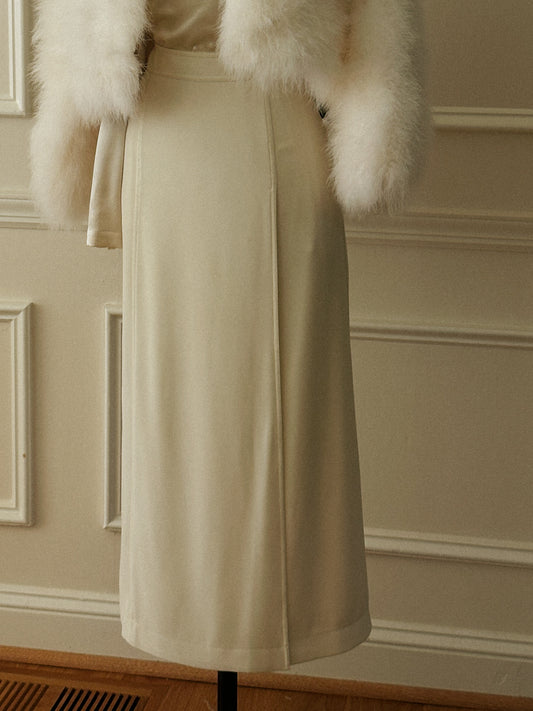 1990s Chanel Ivory Crêpe Skirt
