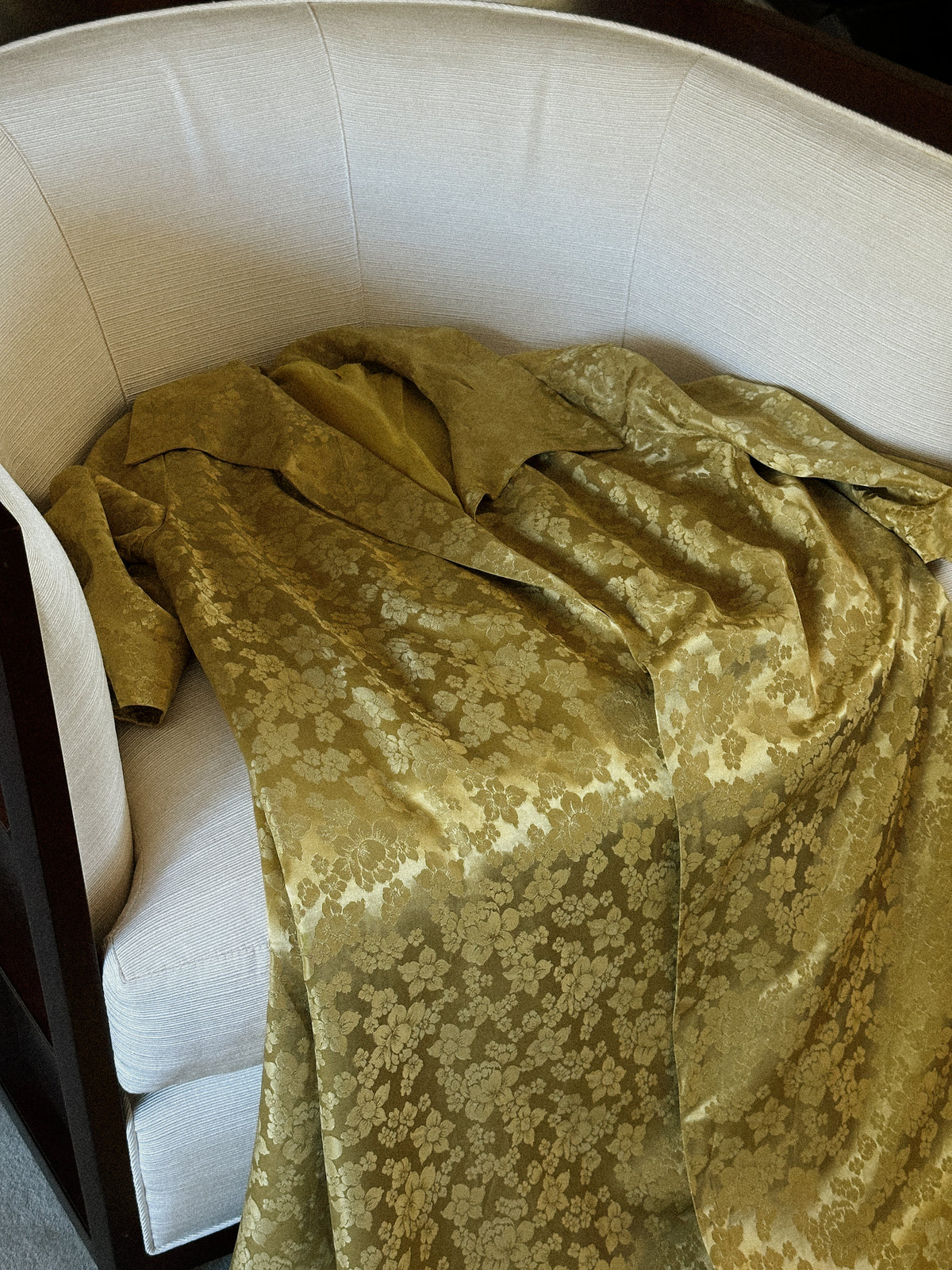 Gold Floral Satin Brocade Coat
