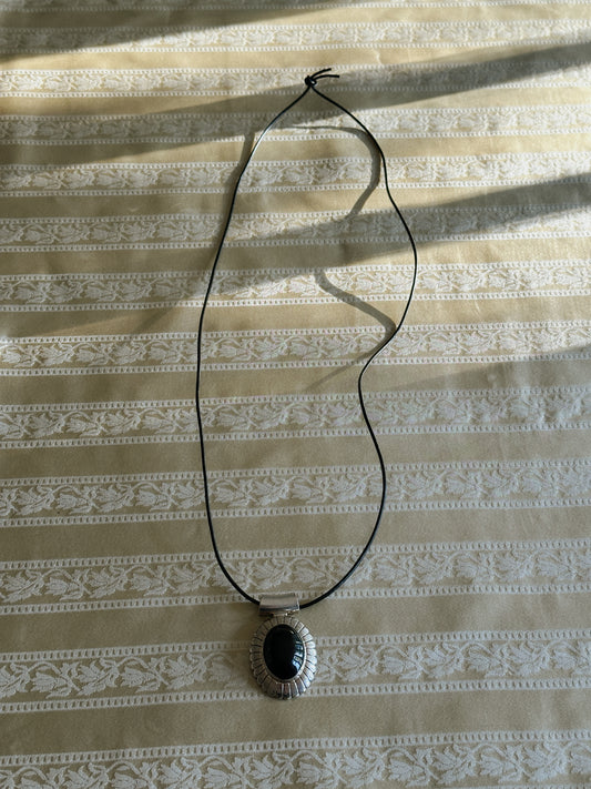 Sterling Silver & Black Onyx Pendant Necklace