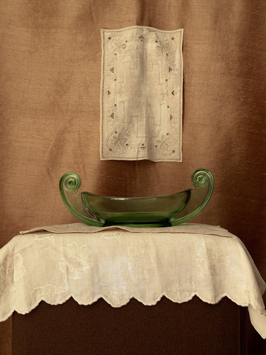 Green Blown Glass Bowl