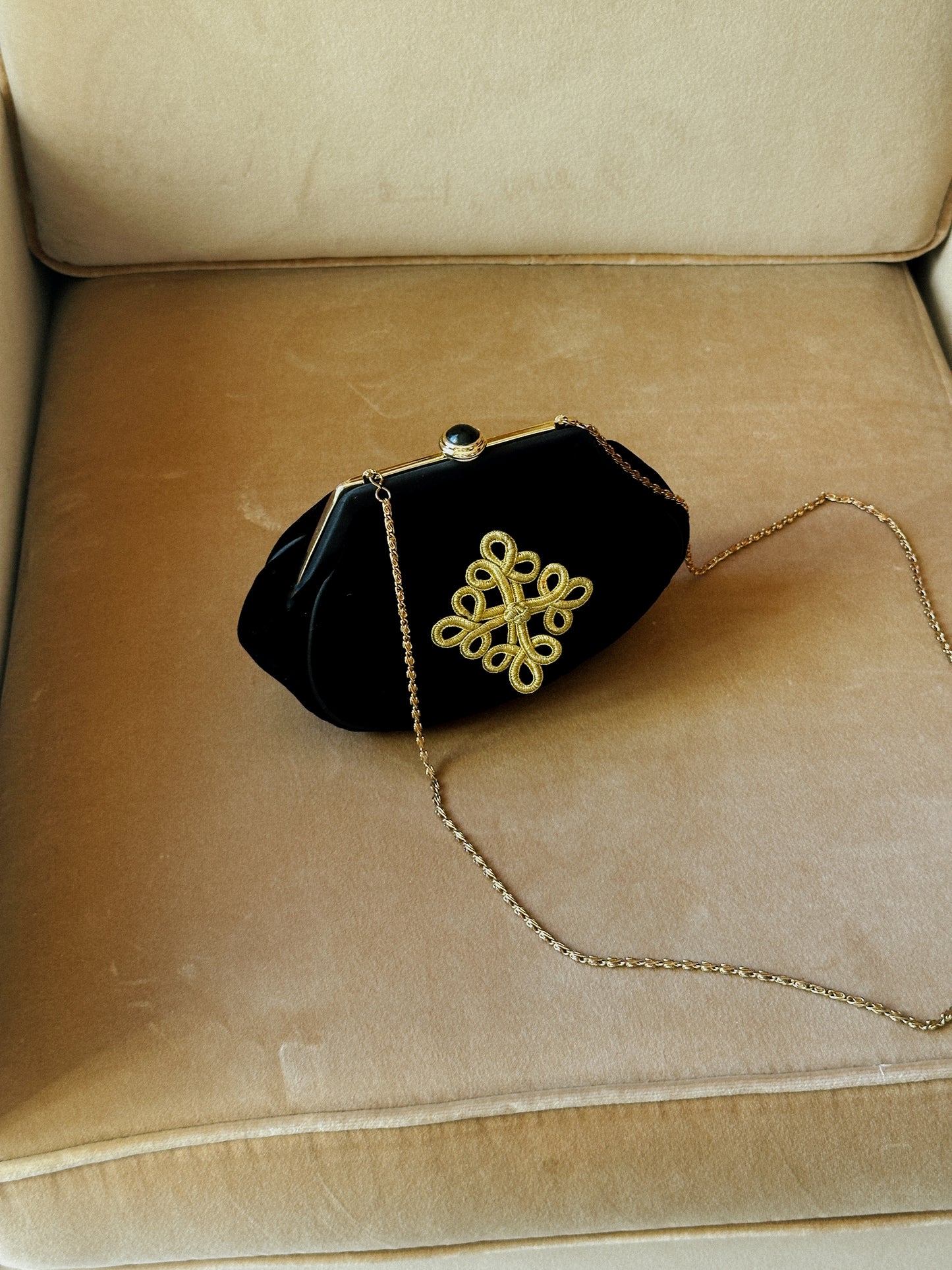 Velvet and Gold Evening Bag