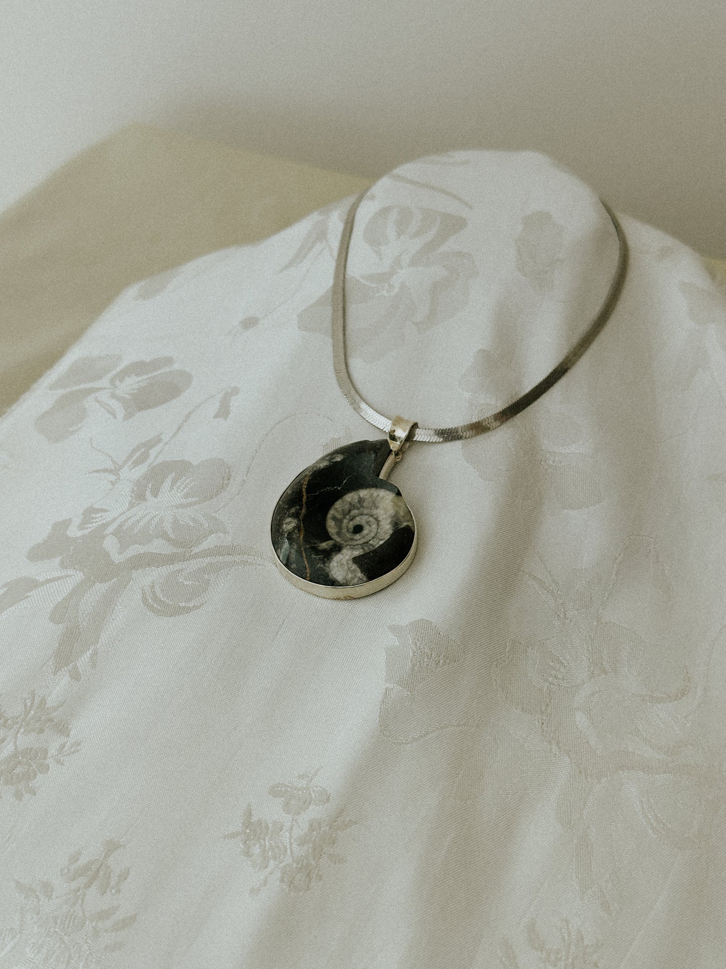 Sterling and Jasper Stone Pendant Necklace