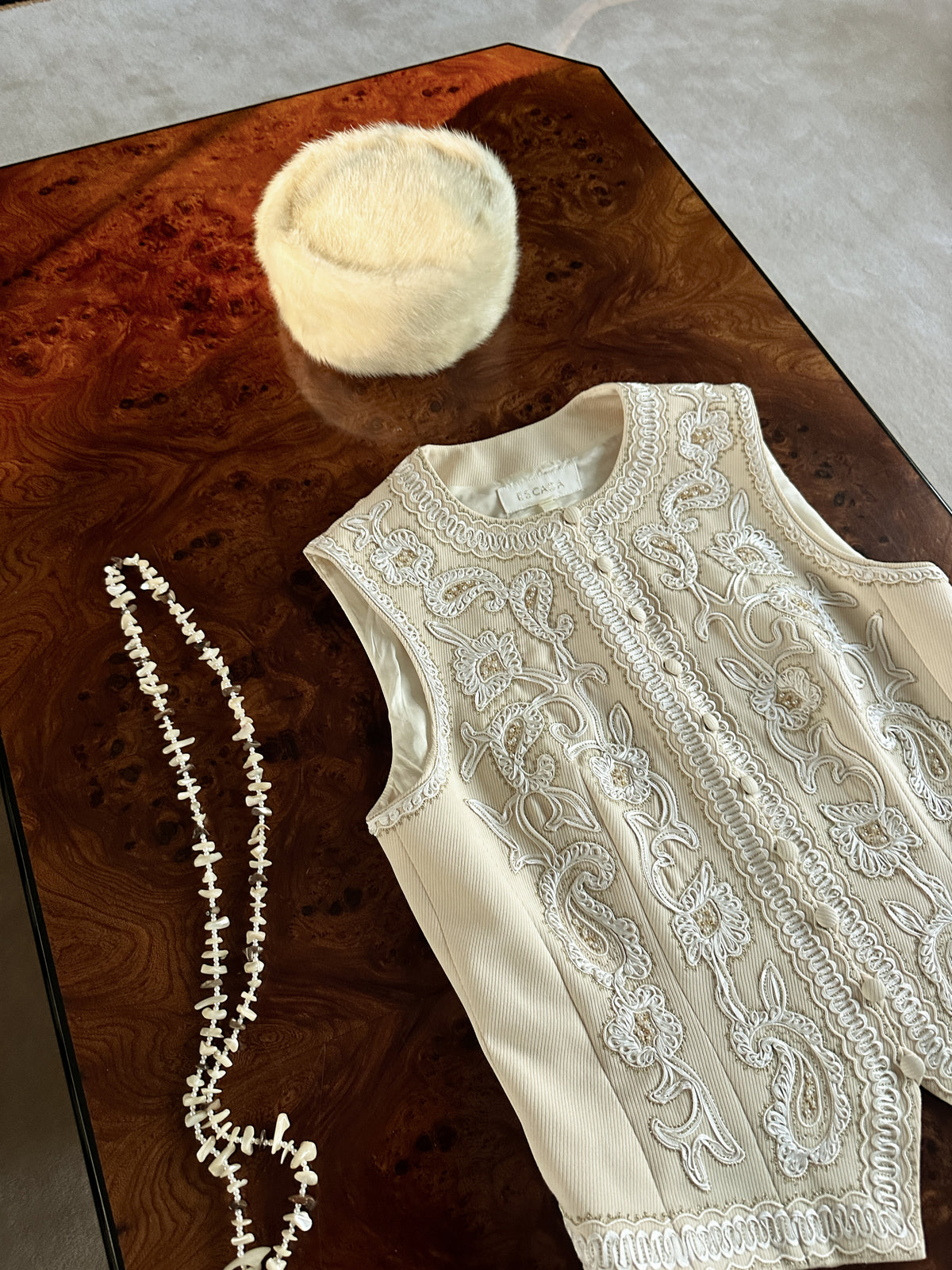 Escada Embroidered Wool Vest