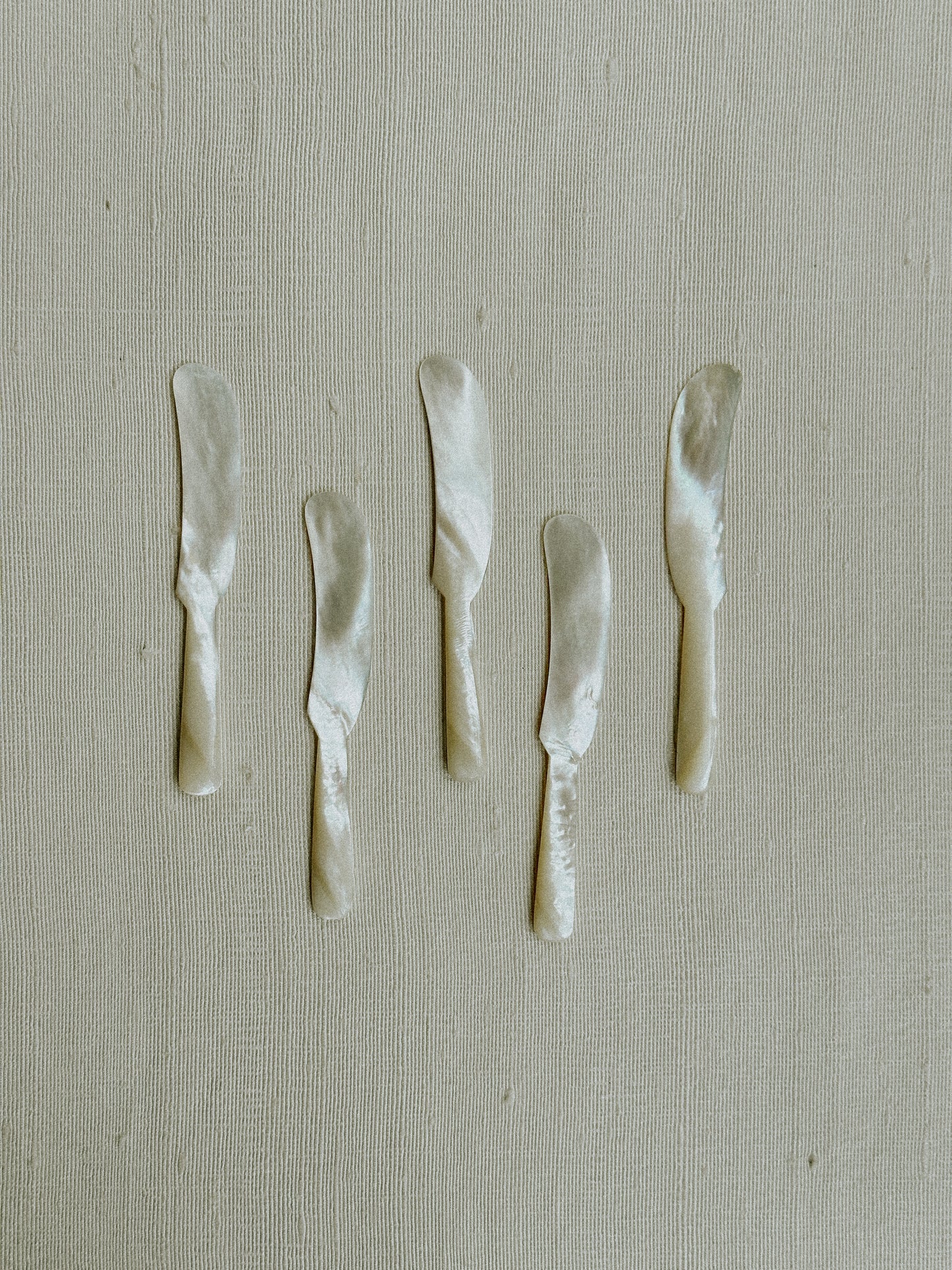 Set of Five Mother of Pearl Appetizer Knives 
