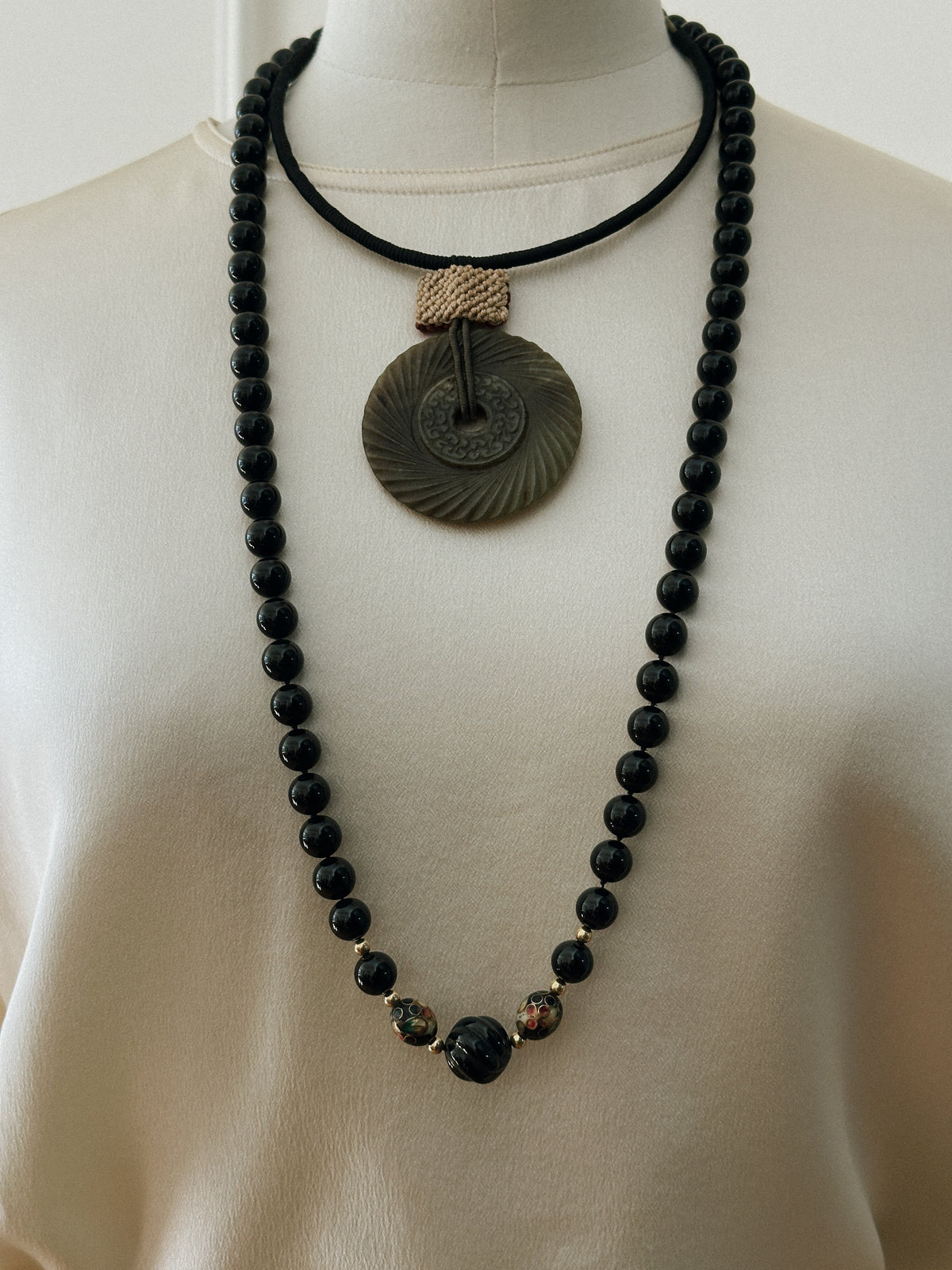 Black Onyx Beaded Necklace