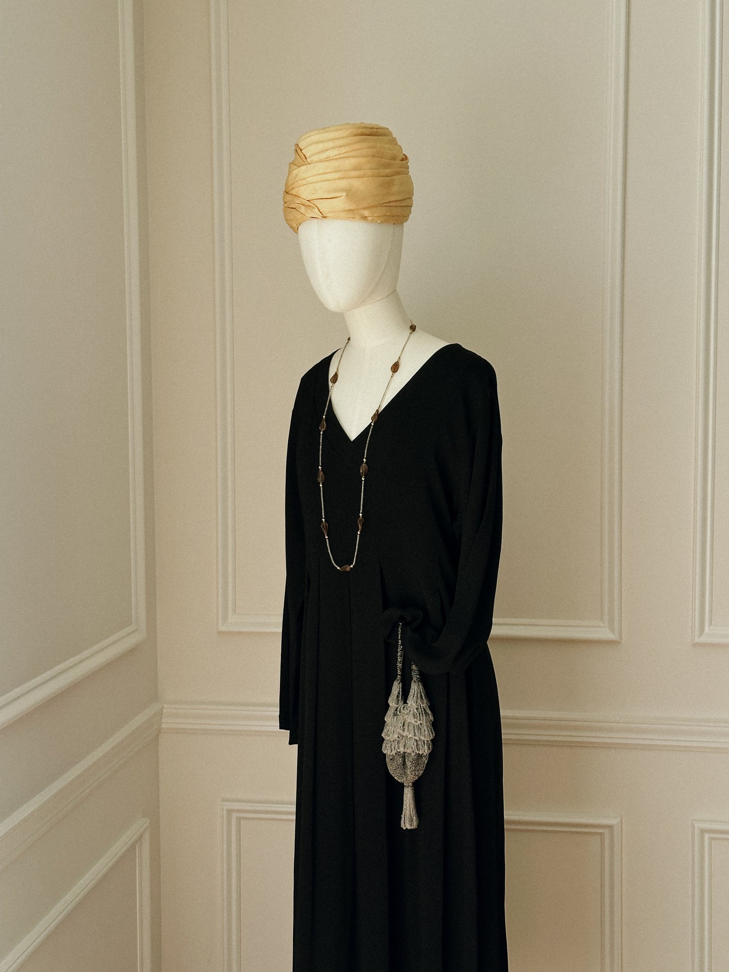 Honey Gold Jacquard Turban Hat