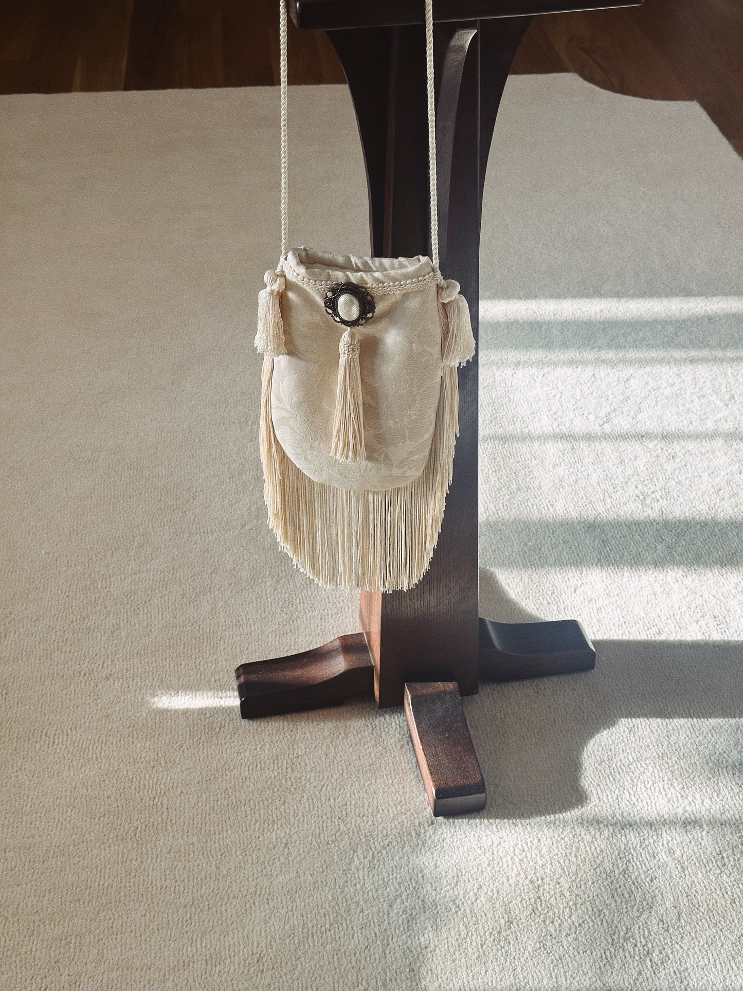 Purse with Fringe, Tassel and Broach