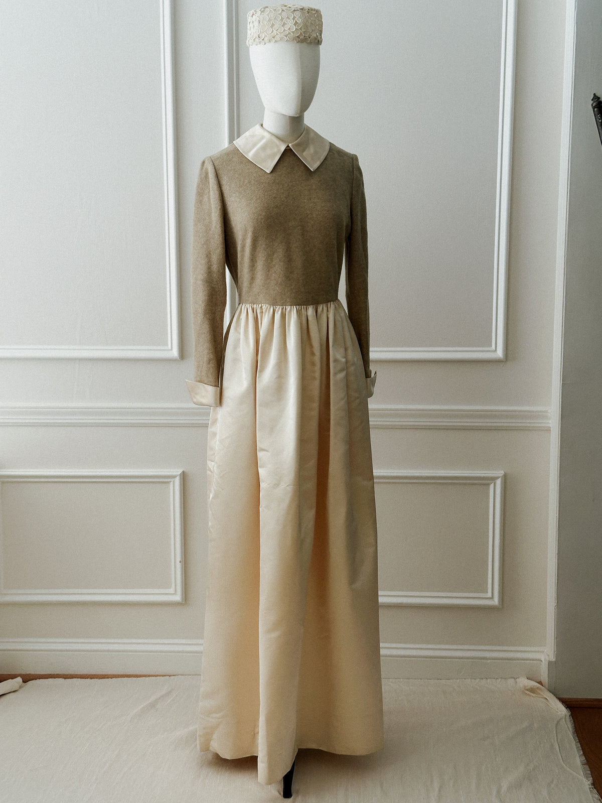1972 Bill Blass Wool & Satin Dress