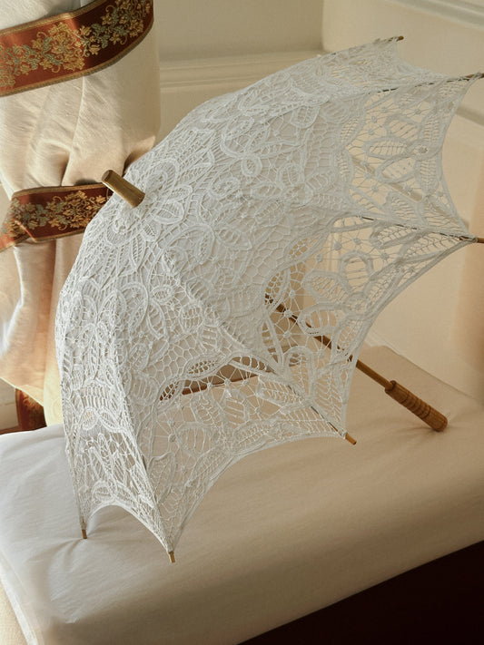 Lace and Wood Sun Umbrella