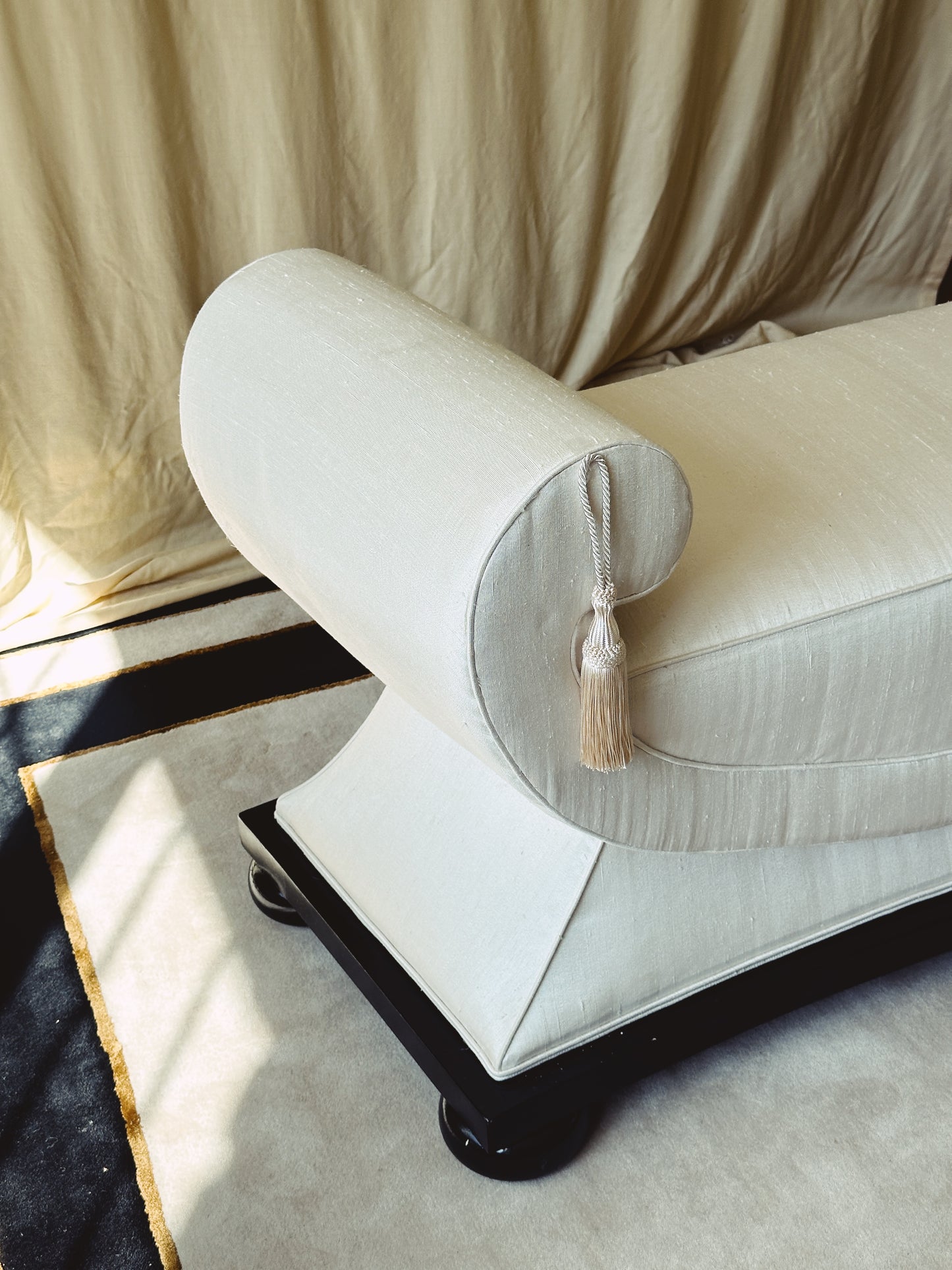 Scroll Bench in Woven Thai Silk