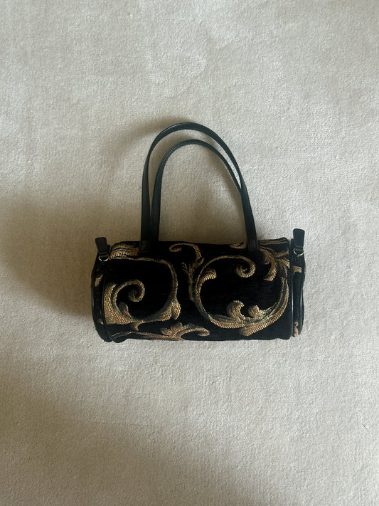 Black & Gold Embroidered Bag