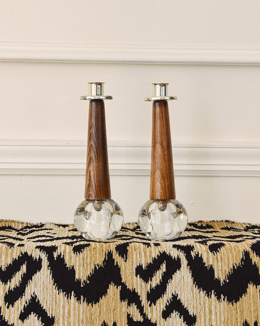 Mid-Century Candlestick Holders, Pair 