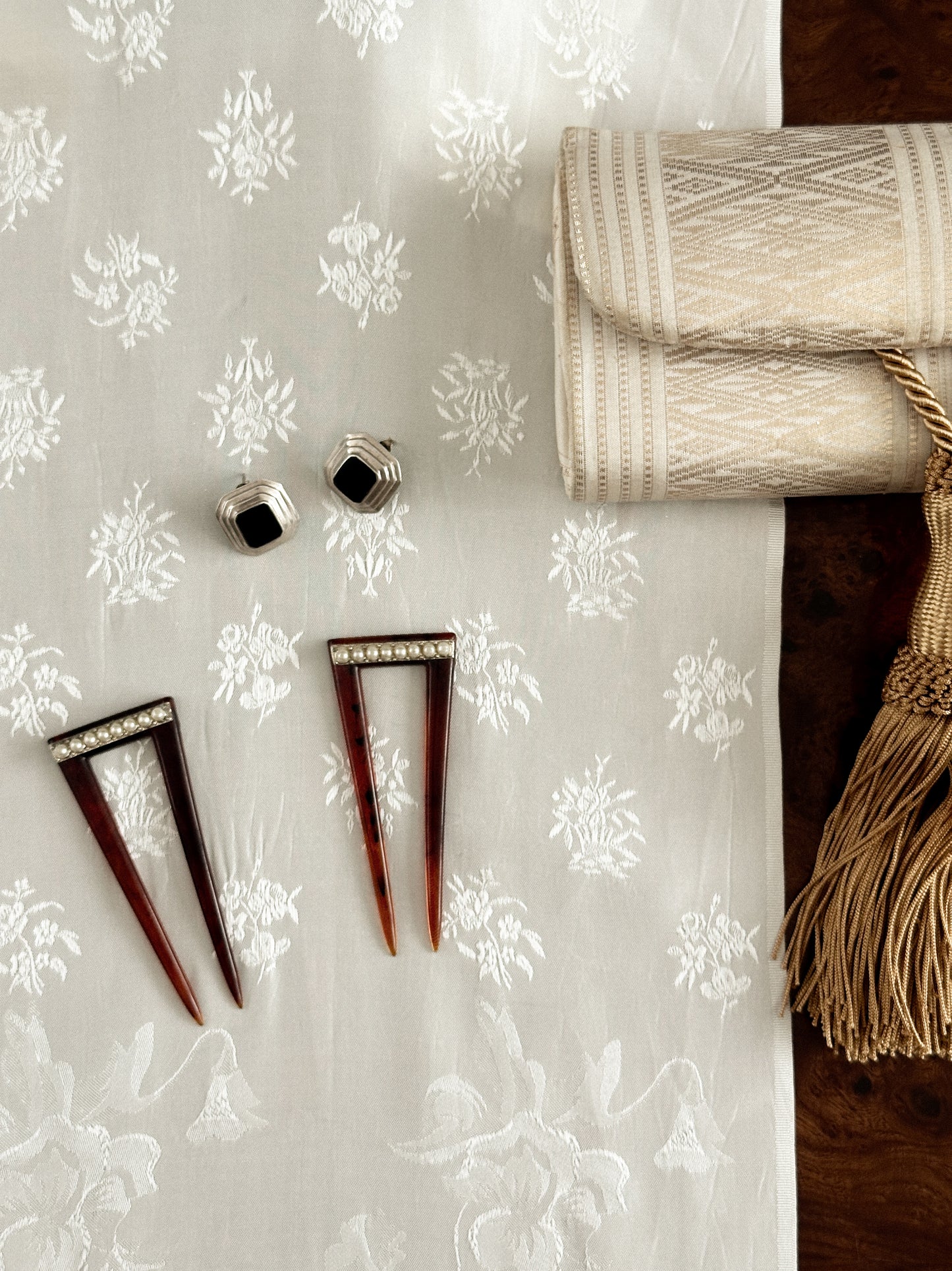 Pair of Tortoise Shell French Hair Pins 