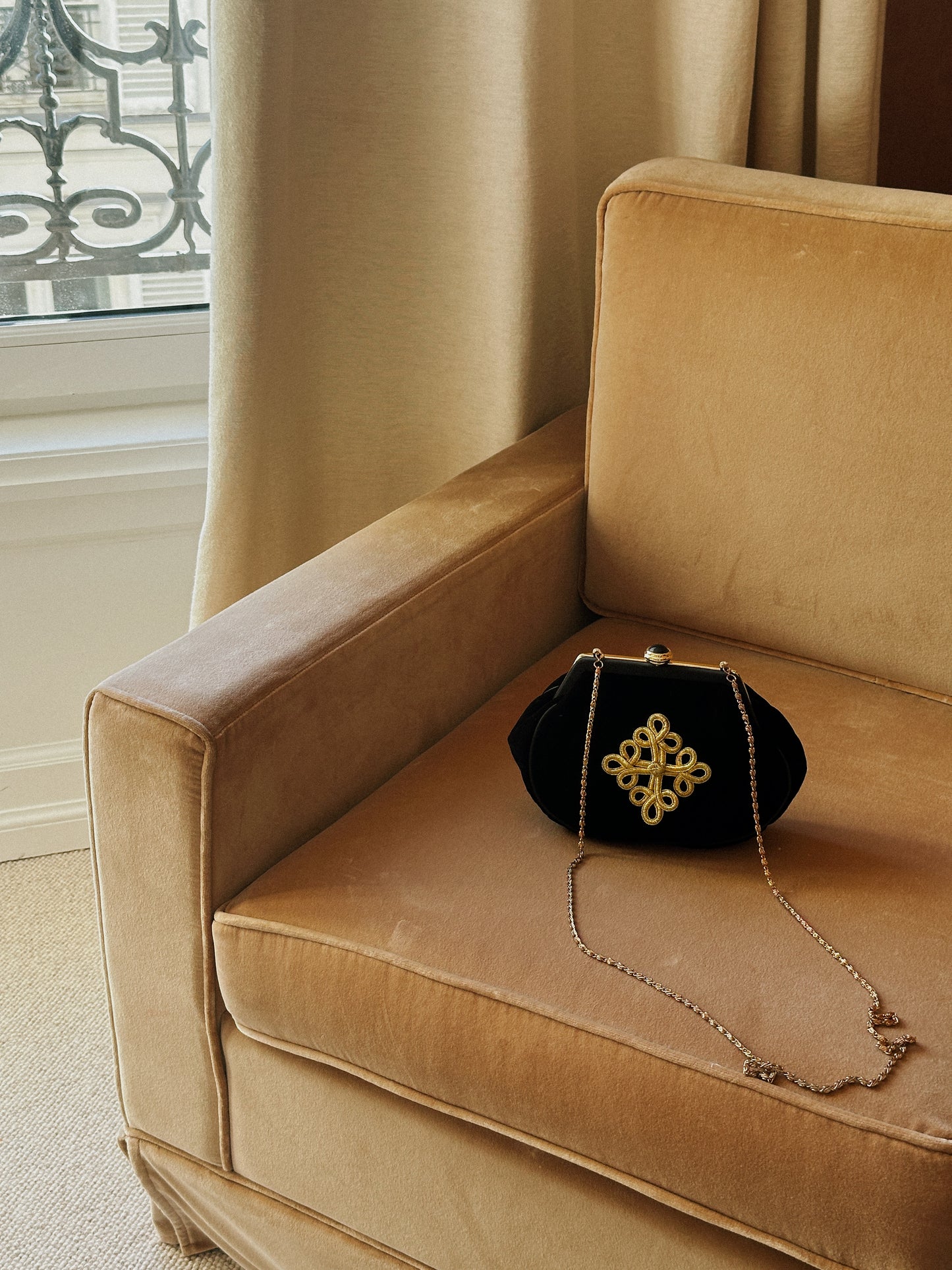 Velvet and Gold Evening Bag