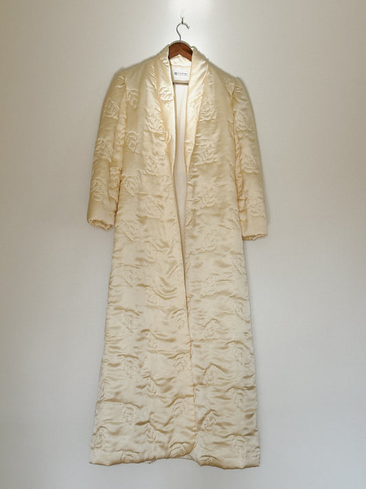 Lanvin Paris Quilted Silk Hostess Coat