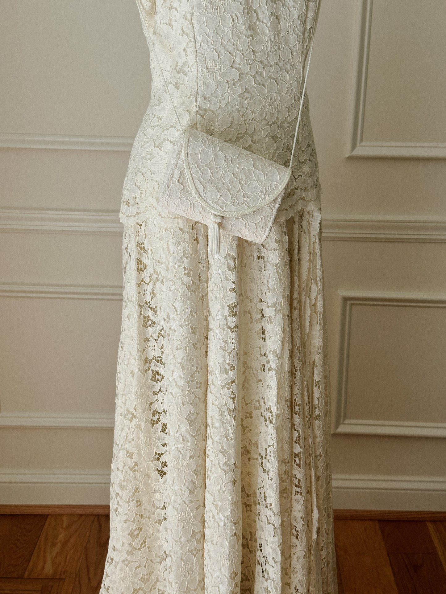 Ivory Lace and Satin Purse