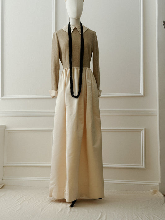1972 Bill Blass Wool & Satin Dress