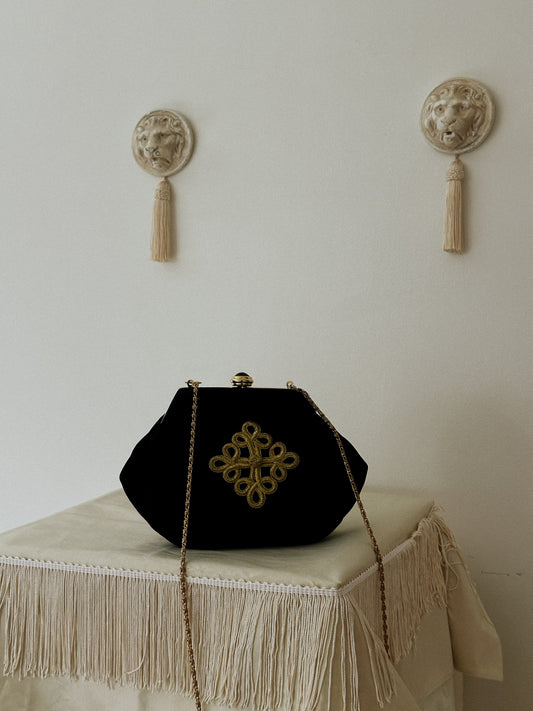 Velvet and Gold Evening Bag