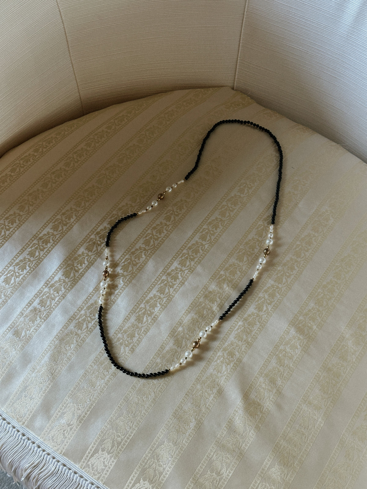 Black Onyx & Freshwater Pearl Necklace
