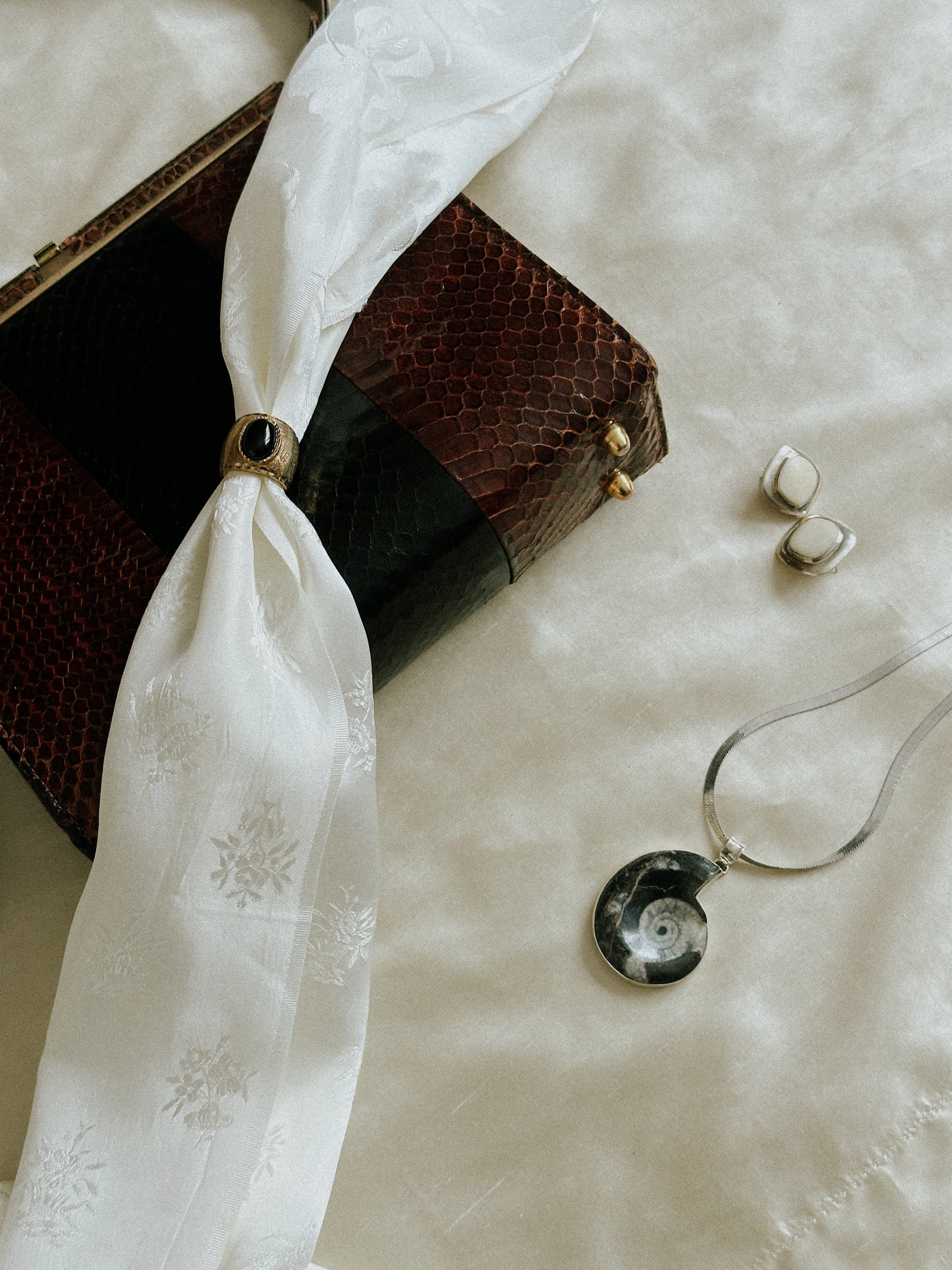 Sterling and Jasper Stone Pendant Necklace