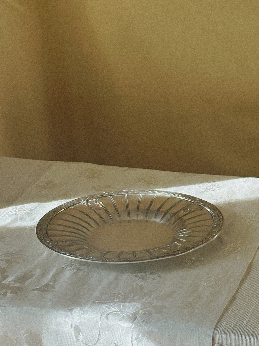 Silver plated Gallia dish by Christofle