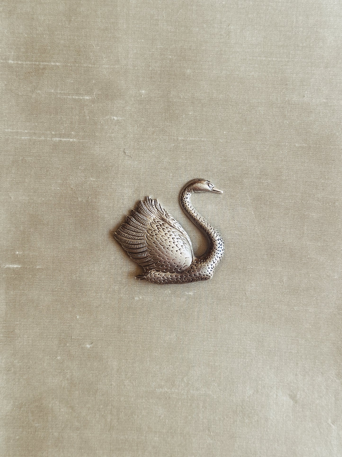 Sterling Silver Swan Pin Brooch