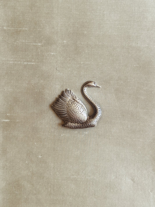 Sterling Silver Swan Pin Brooch